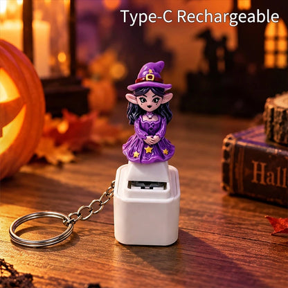 Glowing Sound Key Cap Keychain Halloween Pumpkin Ghost Witch Press Keyring Christmas Santa Snowman Pendant Party Favor