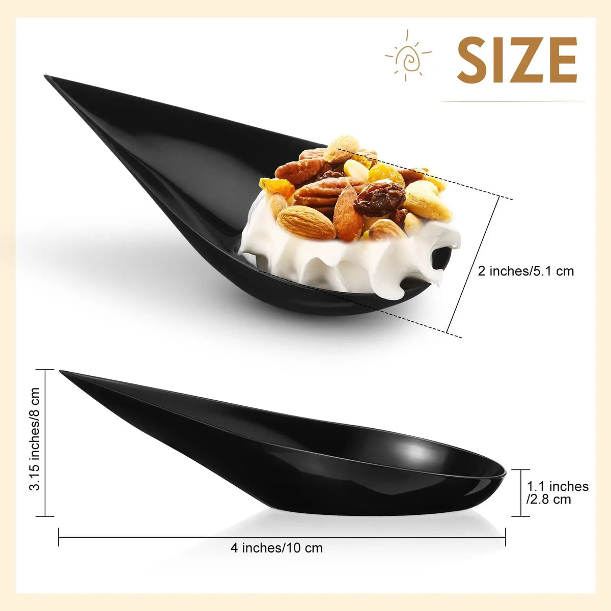 50pcs/set Mini Teardrop Appetizer Plates, Disposable Serving Plates, Small Catering Dessert Tasting Cups, Drop Proof Spoon Set,