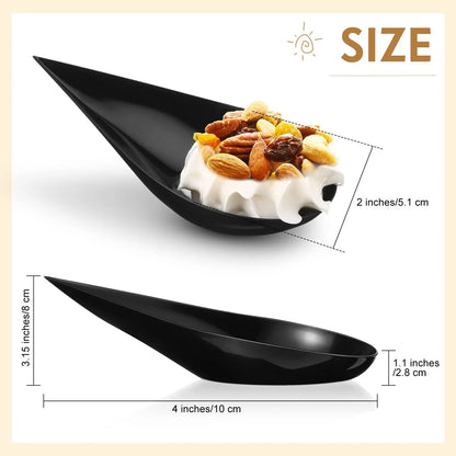 50pcs/set Mini Teardrop Appetizer Plates, Disposable Serving Plates, Small Catering Dessert Tasting Cups, Drop Proof Spoon Set,