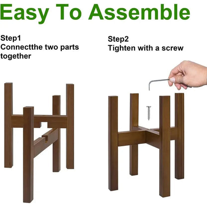 Versatile Bamboo Plant Stand for Indoor Use, Supports Pots 8-12 Inches (Plant and Pot Not Included)