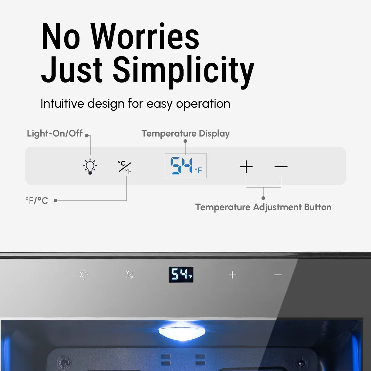 46L Single Zone Wine Cooler, Freestanding Compressor Wine Refrigerator 37-65°F Digital Temp Control Quiet 42dB Wine Storage Cabinet for Home Bar