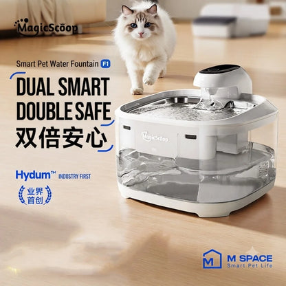Pet Water Fountain Automatic Continuous Filtration of Fresh Water Large Capacity Transparent Design for Cat Pet Drin