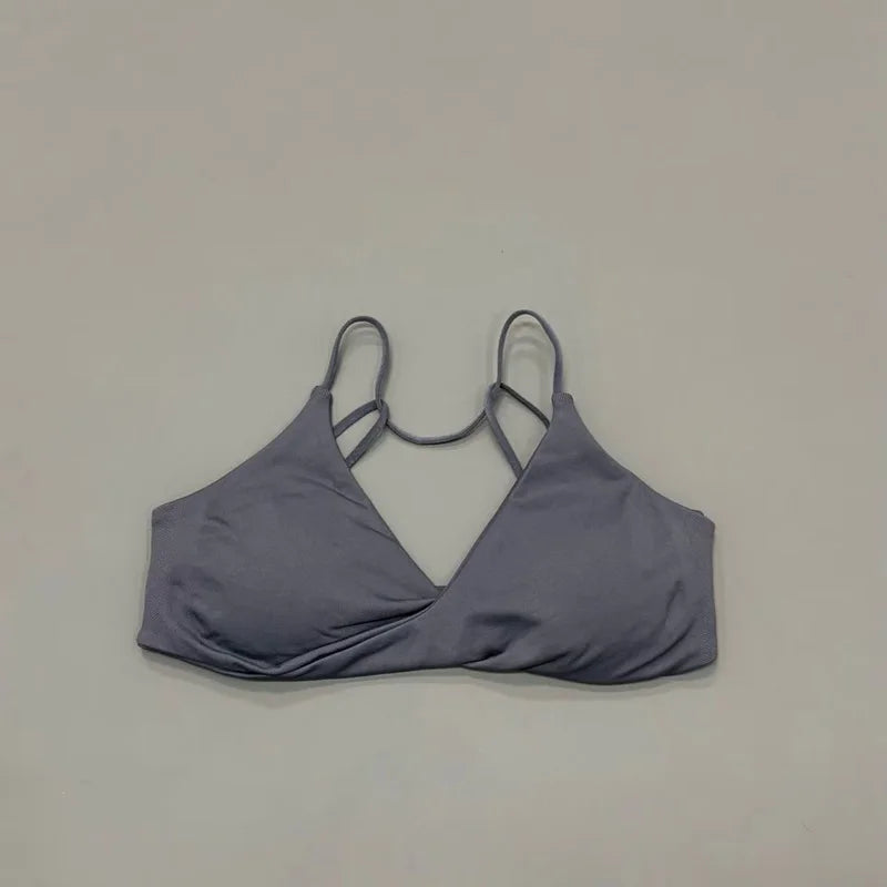 HISTELLO Vision Sports Bra Women Cross Back Seamless Yoga Bra With Removable Pads Backless Underwear Gym Running Sports Top