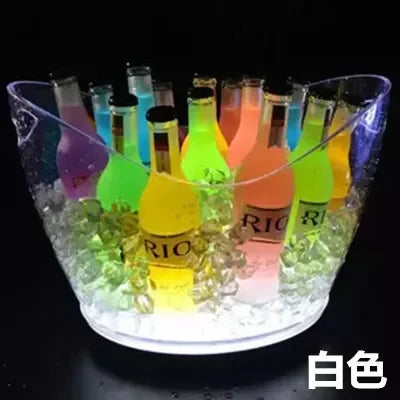 Unbreakable LED Ice Bucket Light Up Beverage Cooler for Wine Champagne and Cocktails at Bars and Nightclubs 2L 5L PS ABS