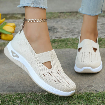 Spring New Women's Sports Shoes, Fashionable, Breathable, Lightweight, Non-slip, Wear-resistant, Casual Sports Shoes, Flat Shoes