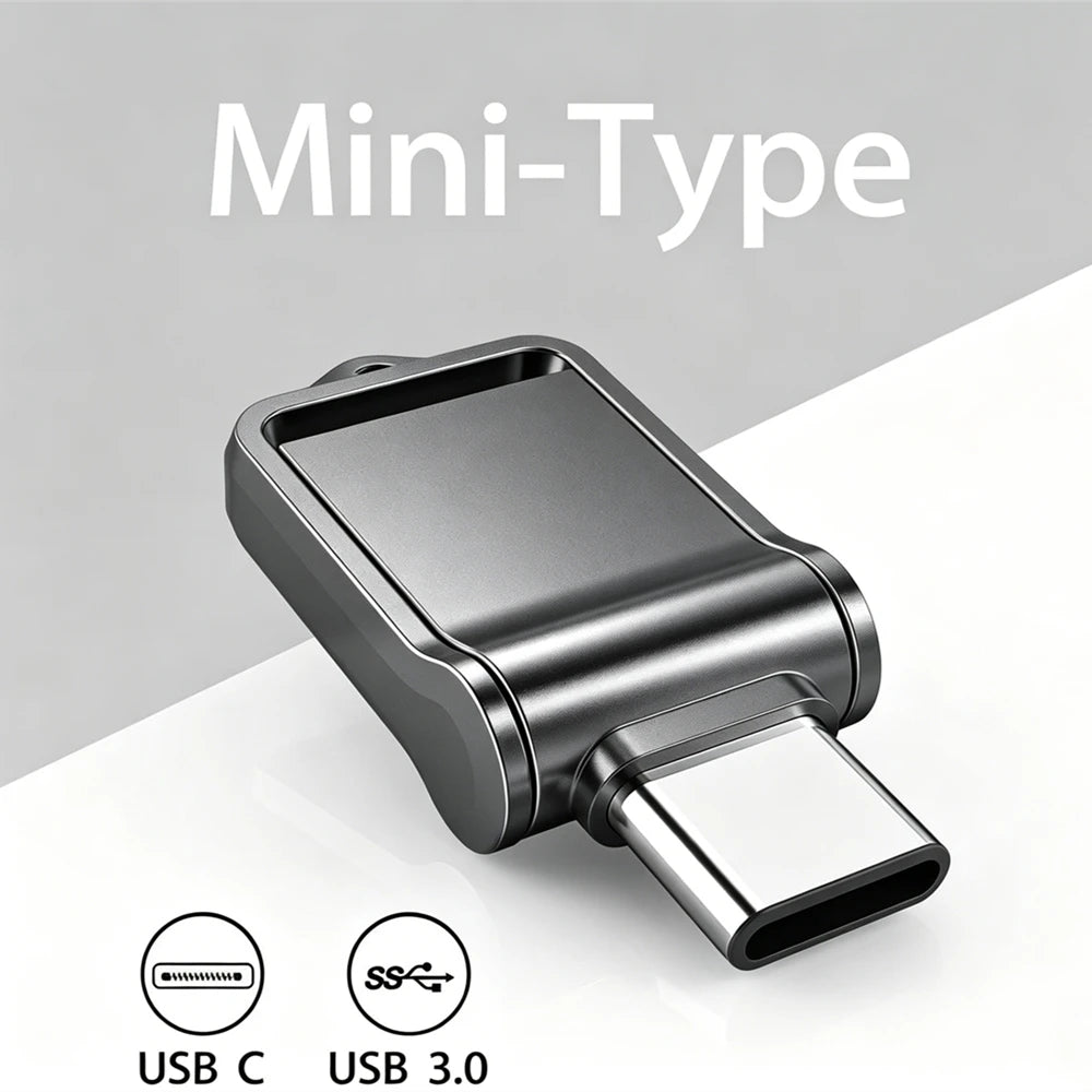 Mini 512GB OTG USB Flash Drive USB 3.0 Type C For iPhone iPad 32G 128GB 256GB Pendrive Samsung Android Laptop Memory Phone Stick