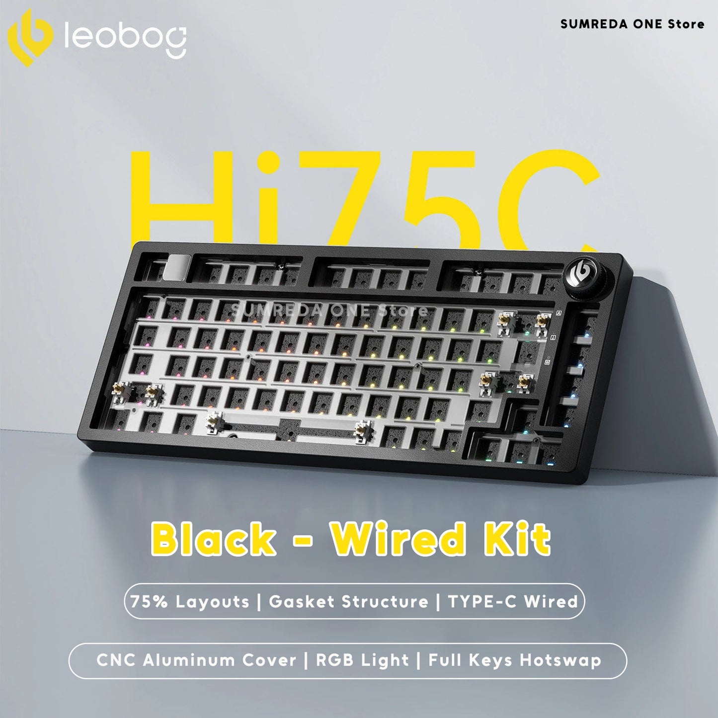 Leobog Hi75C Hi75 Hi75C Pro Aluminum Wireless Custom Mechanical Keyboard Kit Gaming Bluetooth 2.4G Wired Hotswap Gamer Keyboard
