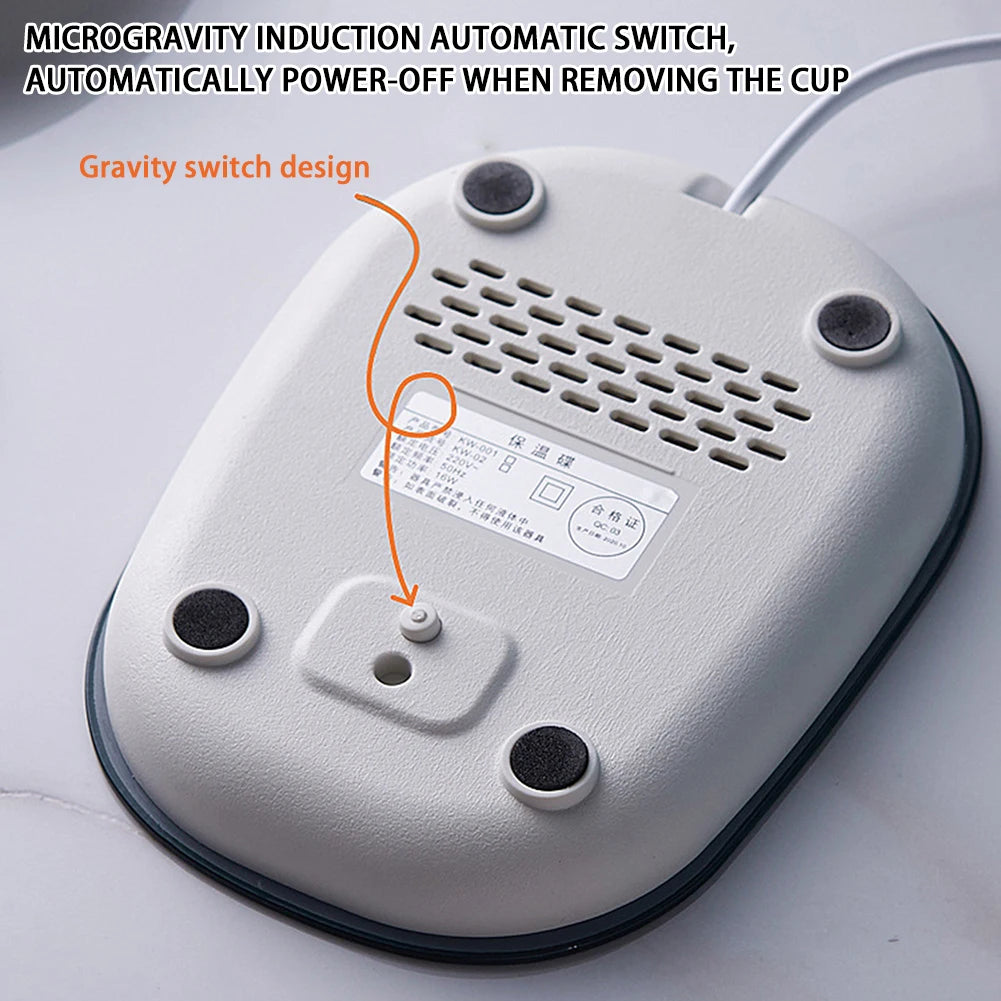 55℃ Temperature Cup Coffee Cup with Automatic Heating Pad USB Charging Ceramic Warmer Mug for Home Office Gift
