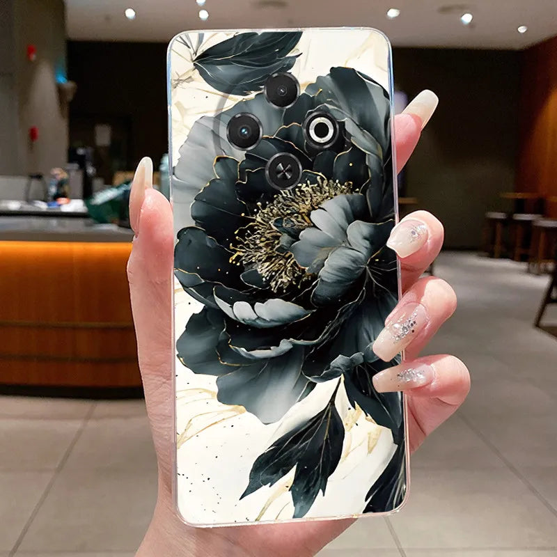 For Tecno Spark 30C Case kl5 kl5n Aesthetic Butterfly Flower Clear Soft Silicone Back Cover Techno Spark 30C Phone Case k15 k15n
