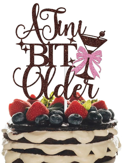 A Tini Bit Older Cake Topper, Espresso Martini Birthday Cake Topper, Tiny Birthday Party Decor, Espresso Martini Themed Birthday