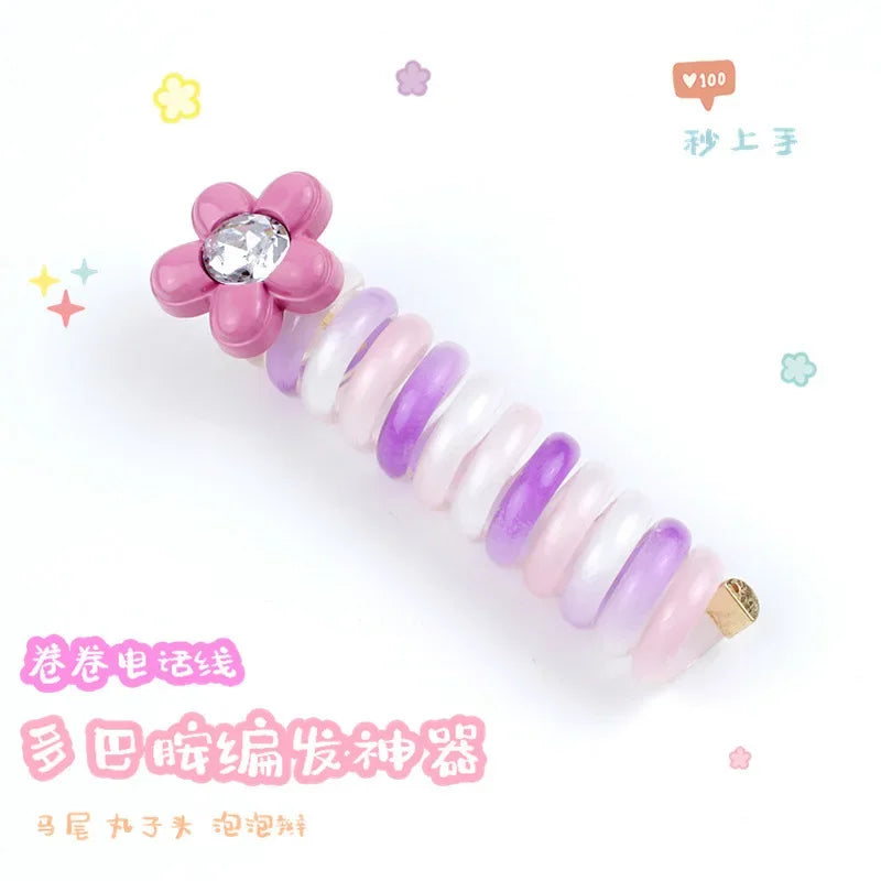 rope adult telephone cable ring Rabbit Cute Hair Ring Large Frosted Adult Hair Tie  head ring Children's telephone hephone Cable