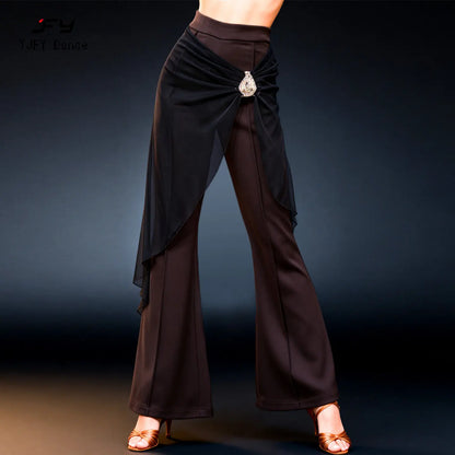 Customized Slim-Fit Latin Modern Dance Pants for Women Fashionable Premium Ballroom Dance Trousers Group Stage Bottom Wear