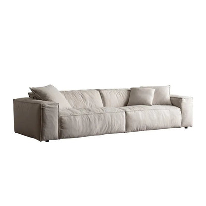 Linen fabric sofa small living room tofu block three-seater inline retro sofa