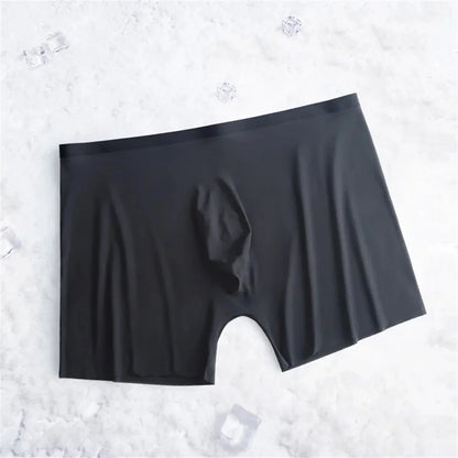 Super Lightweight Bulge Pouch Underwear Men Panties Ice Silk Boxers Seamless U Convex Trunks Male Sexy Shorts Plus Size L-XXXL