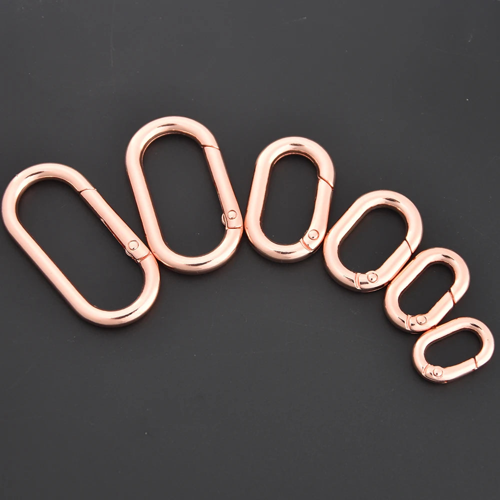 Oval Spring Clasp Clips | Zinc Alloy O-Ring Carabiner Hooks | Purse & Bag Strap Connectors