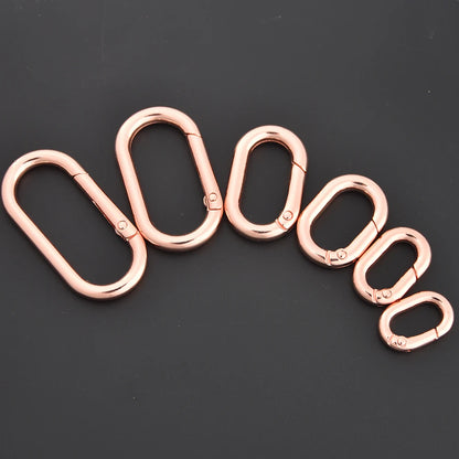 Oval Spring Clasp Clips | Zinc Alloy O-Ring Carabiner Hooks | Purse & Bag Strap Connectors