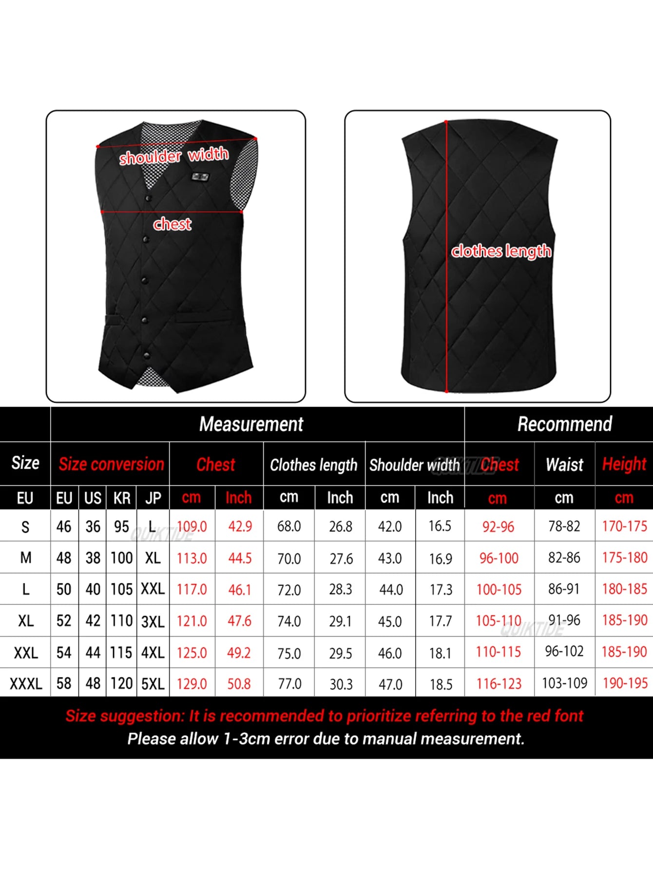 Intelligent Heating Vest, 16-Heating Zones, 2-Switches, 3-Speed Adjustable, Suitable For Outdoor Activities, Indoor Work, Hiking