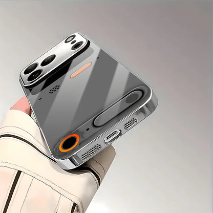 Minimalist Gaming Console Pattern Glass Phone Case For iPhone 11 12 13 14 15 16 17 Pro Max Plus 17 Air Electroplate Silver Cover