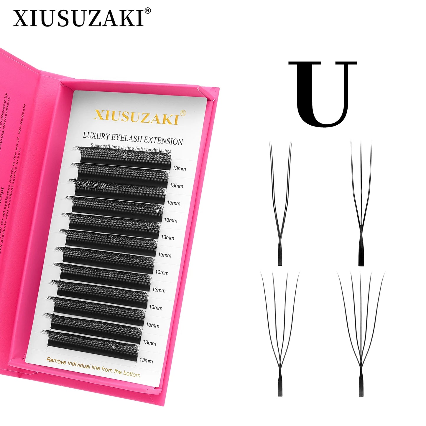 XIUSUZAKI  U-Shaped YY 3D 4D 5D Eyelash Extensions New Style U 2D YY Lashes Extension Mink Premade Volume Fans False Eyelashes