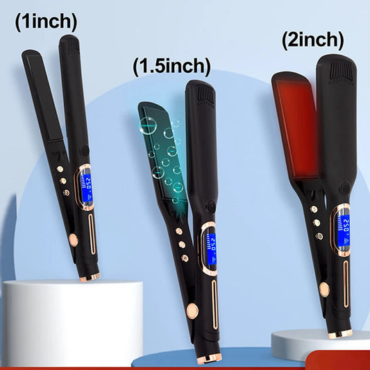 Professional Hair Straightener Curler 480℉ / 250℃ Keratin Treatment Flat Iron Ceramic Plate 3 sizes Available Dual Voltage