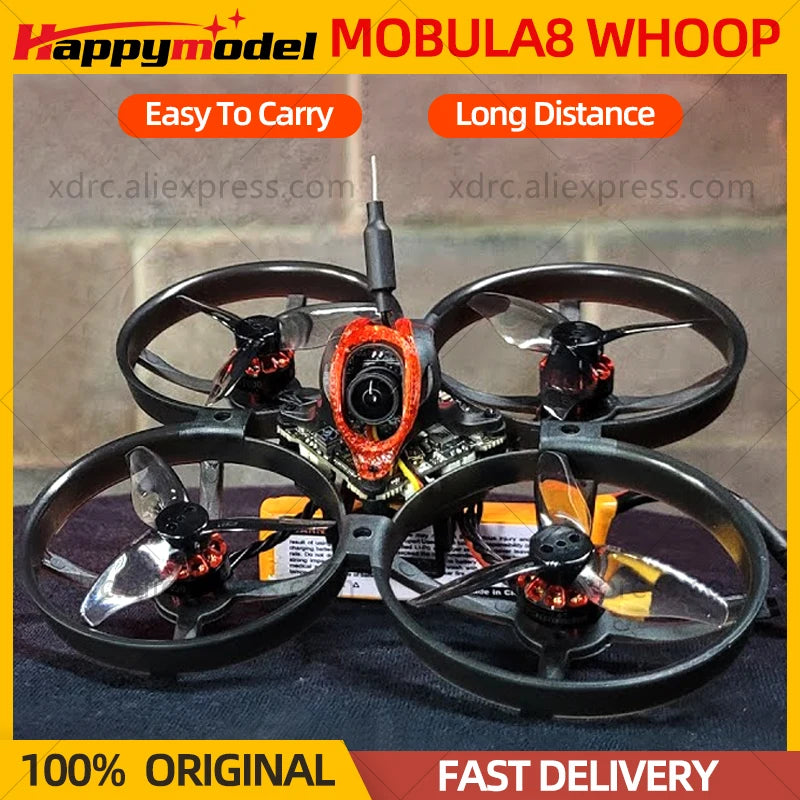 Happymodel Mobula8 Drone/Frame KIT 1-2S 85mm Micro FPV Whoop Quadcopter Drone 2.4G ELRS Receiver X12 AIO Brushless Motor New