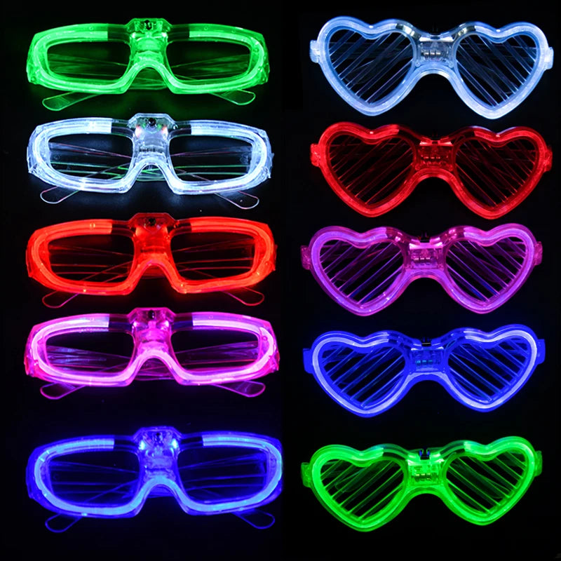 5/10/15/20/30 Pcs Led Neon Party Glasses Light Up Sunglasses Glow in the Dark Glasses for Kids Adults Party Supplies