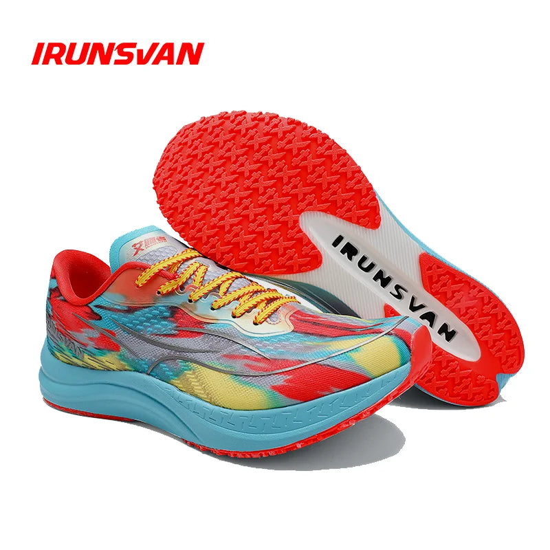 IRUNSVAN Men's sports running shoes with shock-absorbing and anti slip mesh comfortable and shock-absorbing running shoes
