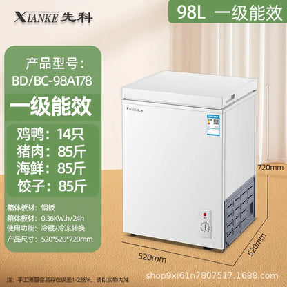 Commercial Chest Freezer Small Household Full Freezing Refrigeration Dual Purpose Mini Frost Reduction Level 1 Energy Saving