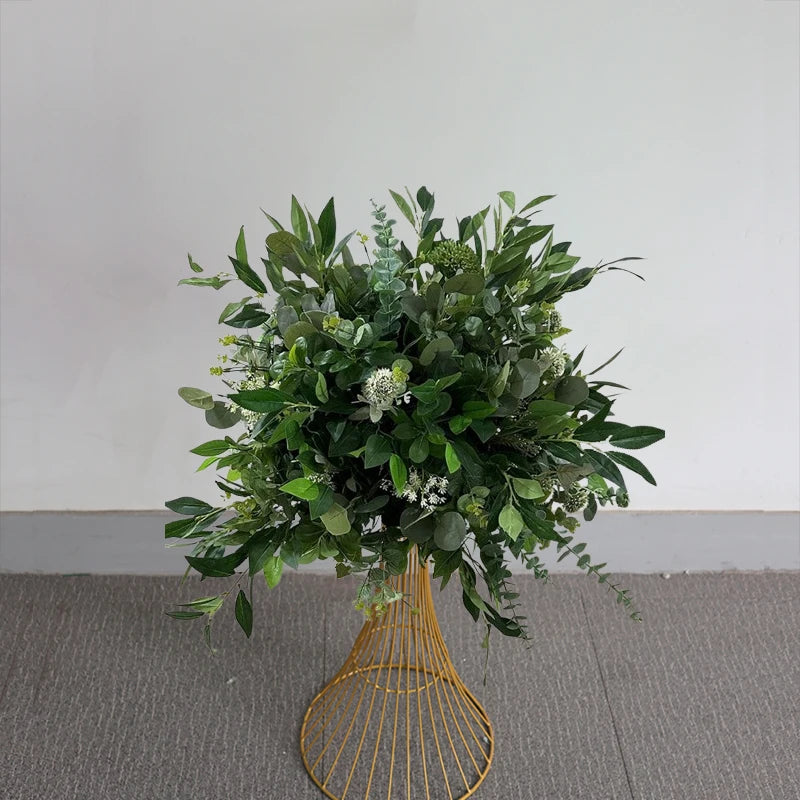 70/60/30cm White Rose Green Plants Leaf Artificial Flower Ball Wedding Table Centerpiece Decor Marriage Banquet Road Lead Floral