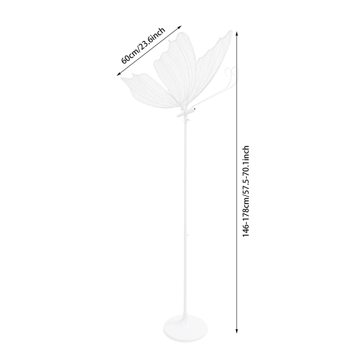 2PCS 48W Romantic Butterfly Floor Lamp,Wedding LED Light,Creative Butterflies Decoration Lights, Road Pilot Lamps for Home,Totel