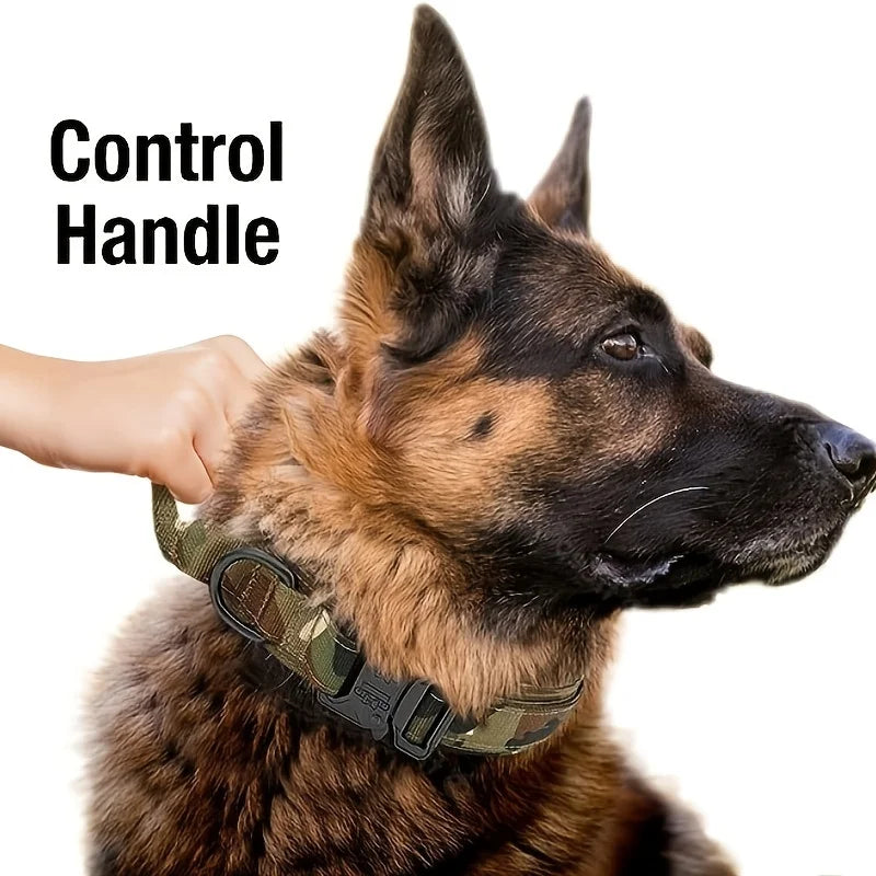 Tactical Dog Collar Military Nylon Heavy Duty K9 Collar Quick Release Buckle Adjustable Training Collar For Large Dogs