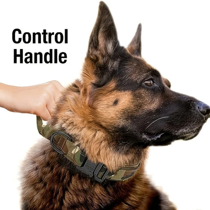 Tactical Dog Collar Military Nylon Heavy Duty K9 Collar Quick Release Buckle Adjustable Training Collar For Large Dogs