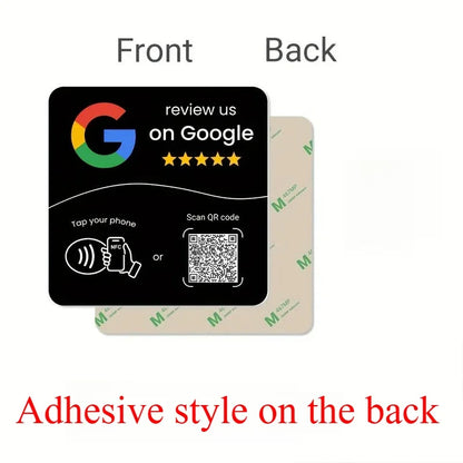 13.56MHz Programmable Acrylicl with Self-adhesive Backing NFC Table Sticker Diameter 10CM Google Reviews NFC Sticker NFC 215