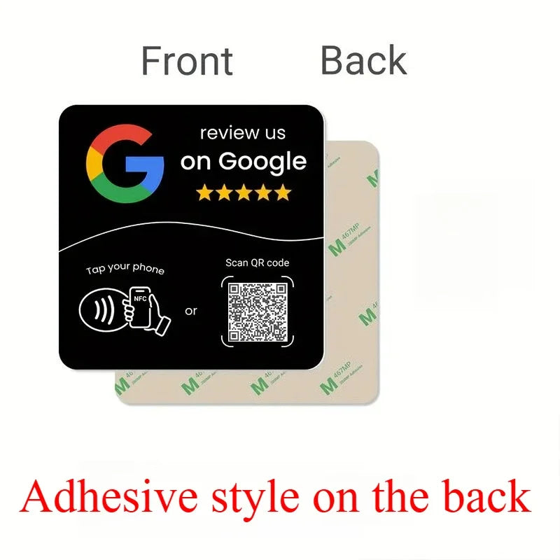 13.56MHz Programmable Acrylicl with Self-adhesive Backing NFC Table Sticker Diameter 10CM Google Reviews NFC Sticker NFC 215