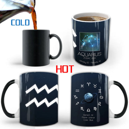 Creative Constellation Changing Color Cup Water Transfer magic Coffee Mug  friends birthday gift cup