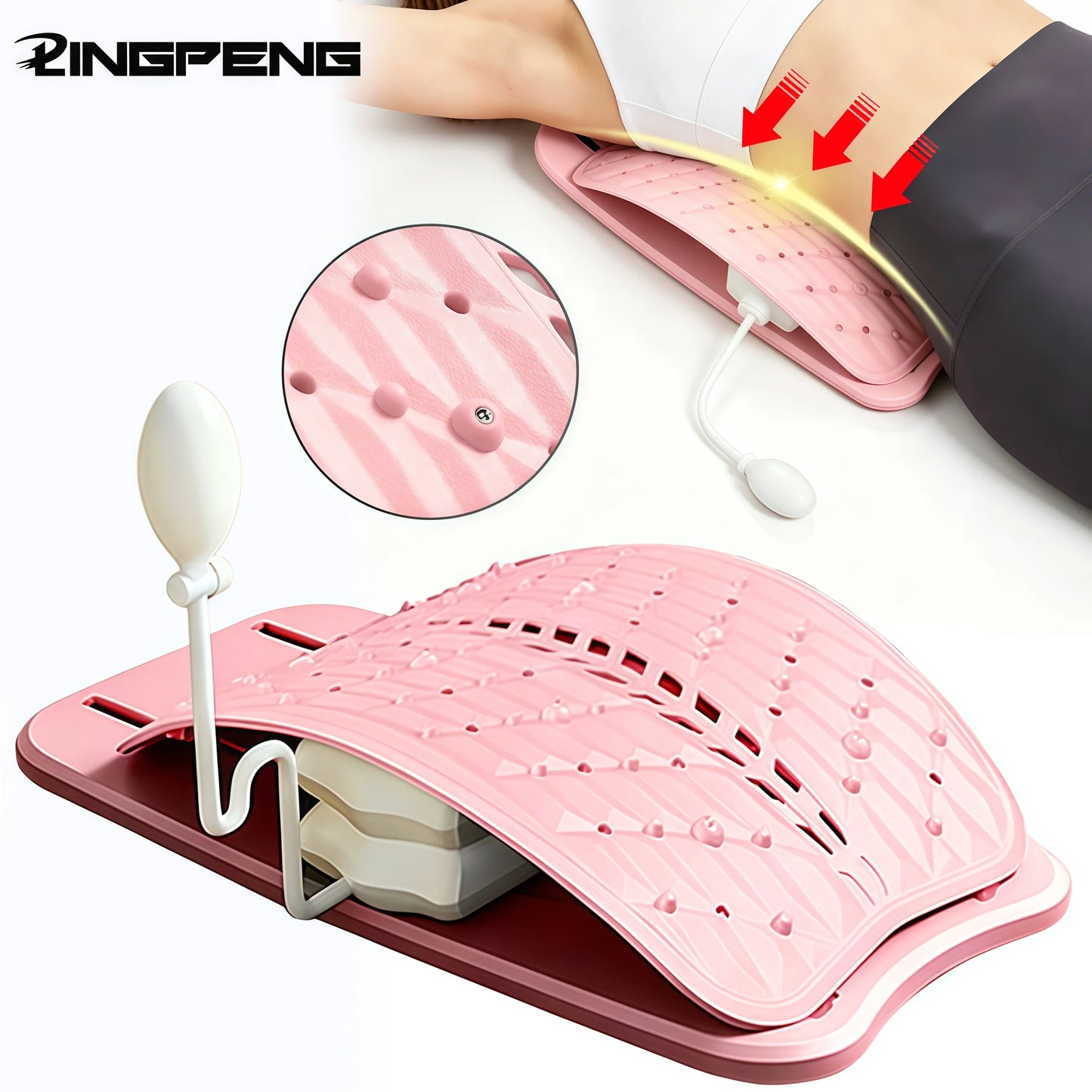 Adjustable Back Massager Airbag Waist Neck Support Massage Lumbar Cervical Muscle Relax Stretcher Posture Massager