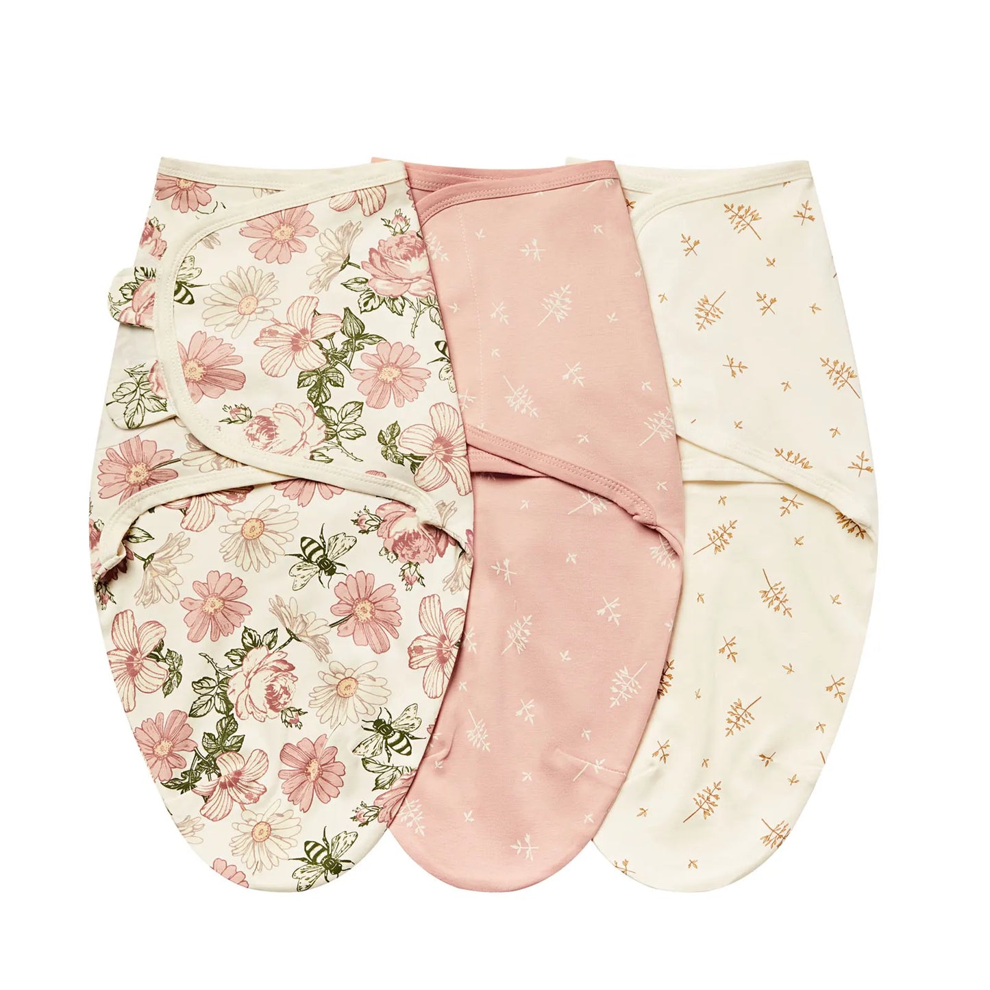 3Pcs Cute Newborn Baby Blankets Swaddles Set 100%Cotton Boys Girls Adjustable Swaddle Infant Swaddle for 0-6 Month