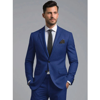 Men's Suit Set 2 Piece Stylish Blazer Pants Business Casual Groom Wedding Party Tuxedo Elegant Formal Slim Fit Male Suit