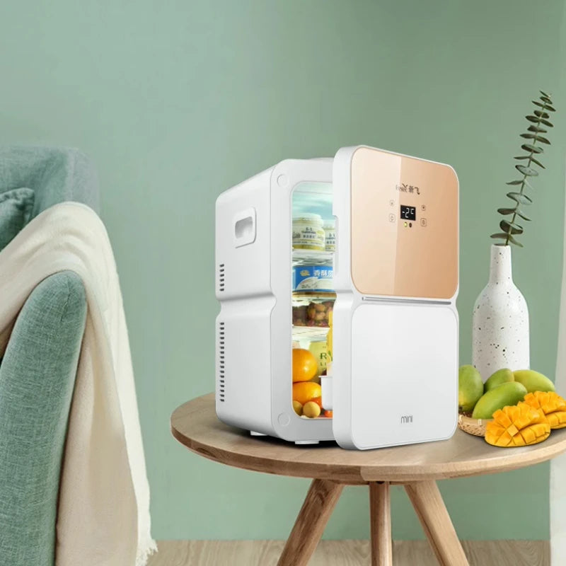 22L Mini Car Home Refrigerator - Semiconductor Cooling for Cosmetics Breast Milk Storage Quiet Operation