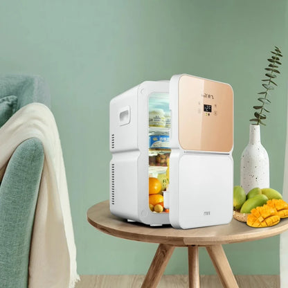 22L Mini Car Home Refrigerator - Semiconductor Cooling for Cosmetics Breast Milk Storage Quiet Operation