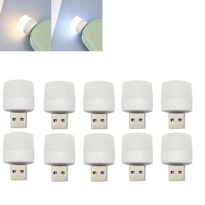 USB Night Light Mini LED Night Light USB Plug Lamp Power Bank Charging USB Book Lights Small Round Reading