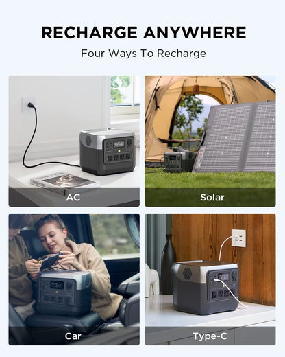 Portable Power Station RIVER 2 Pro, 768Wh LiFePO4 Battery, 70 Min Fast Charging, 4X800W (X-Boost 1600W) AC Outlets,, Customized