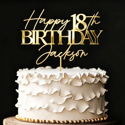 Personalized Birthday Cake Topper Happy Birthday Cake Topper 18th Birthday Cake Topper 50th Birthday Cake Topper