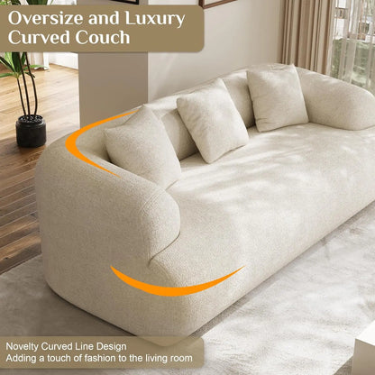 Oversized Sectional Sofa for Living Room, 91" + 76'' Modern Luxury Plush Chenille Extra Deep & Wide Seat Curved, Customized