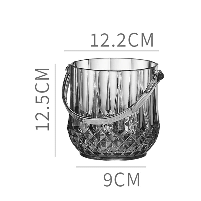 〔HM4〕Transparent Wine Ice Cooler For Party Home Whisky Ice Bucket Ice Champagne Bucket Thermal Beer Bucket Bar Accessories