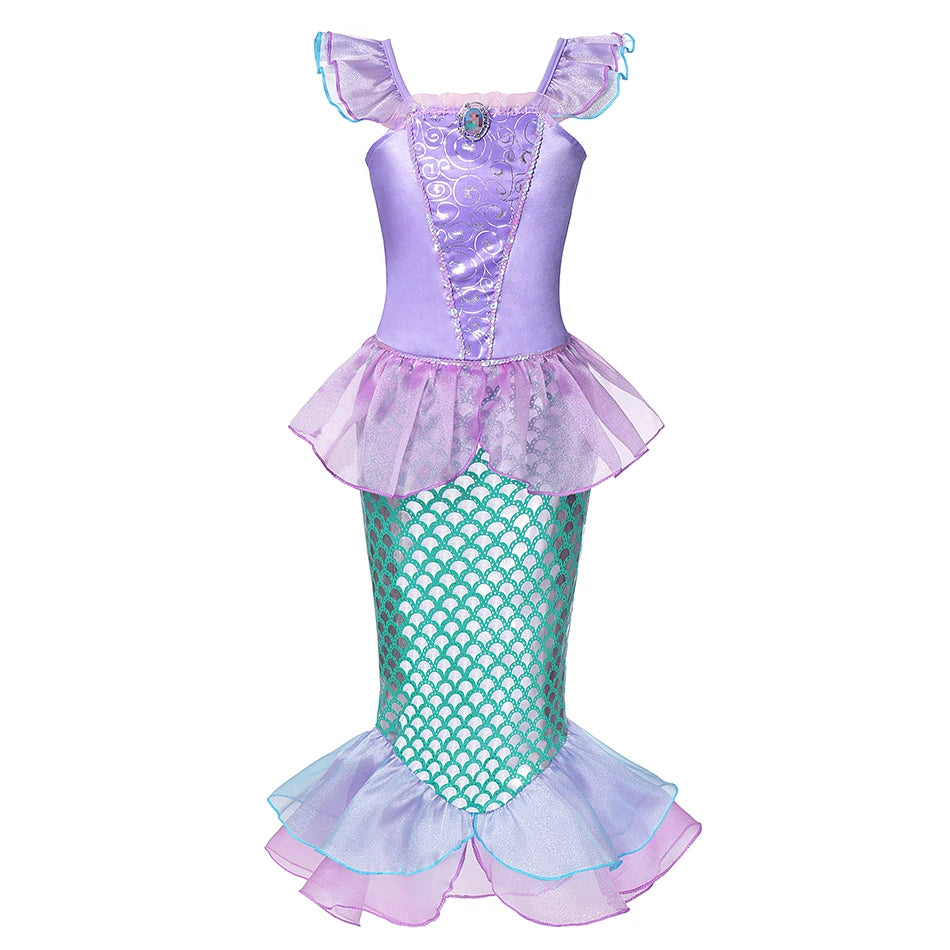 Elsa Anna Kid Princess Girls Dress Rapunzal  Kids Cosplay Halloween Vestidos Children Costume Birthday Party Dress