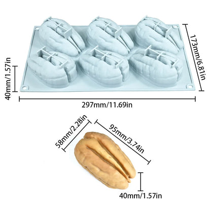 DIY Silicone Mold Nut-Shaped Pistachio/Almond/Pecan/Coffee Bean Mousse Mold Candles Chocolate Ice Mould Kitchen Cake Decor Tool