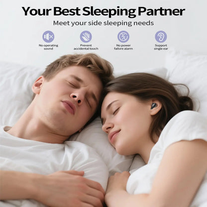 D20 Mini Sleep Earbuds for Side Sleepers | ANC Bluetooth 5.4 48H Battery IP7 Waterproof Hi-Fi Bass ENC Mic.