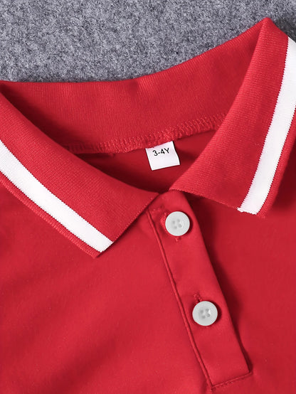 Vintage Red Sleeveless Polo Collar Dress - Heart Accent Pleated Skirt Girls Sweet Preppy Style Outfit