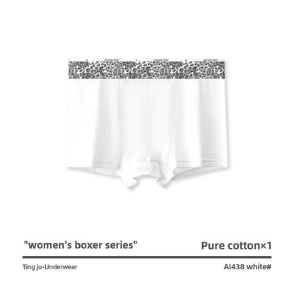 Women Cotton Boyshort Panties Letter Wide Waistband Mid Waist Breathable Soft Comfortable Ladies Underwear